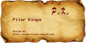 Piler Kinga névjegykártya