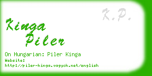 kinga piler business card